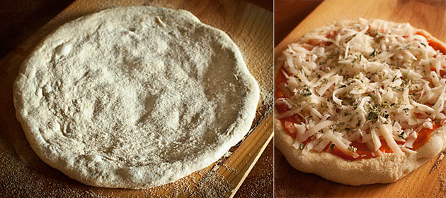 Masa de pizza casera sin amasado. Pizza margarita - Recetas de