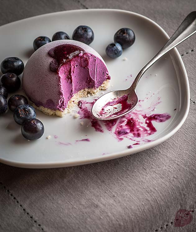 Blueberry yogurt ice-cream mini cakes