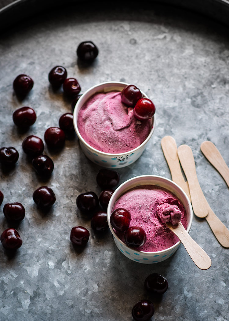 receta helado yogur cerezas