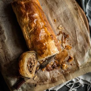 receta strudel setas masa filo