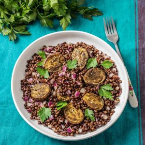 receta ensalada lentejas berenjena