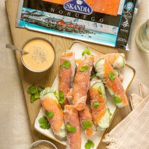 receta rollitos rellenos salmon ahumado