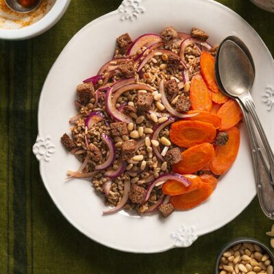 Ensalada de lentejas y arroz con verduras