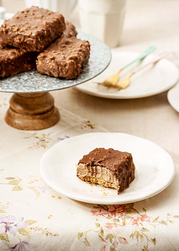 receta barritas tarta queso chocolate avellanas