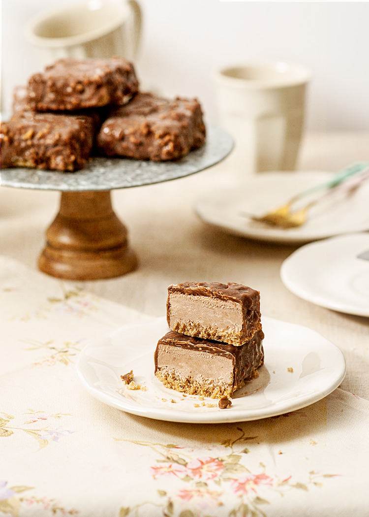 receta barritas tarta queso chocolate avellanas
