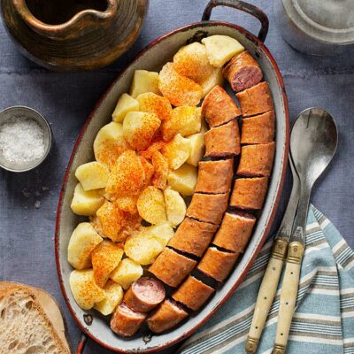 Longaniza de Avilés con patatas