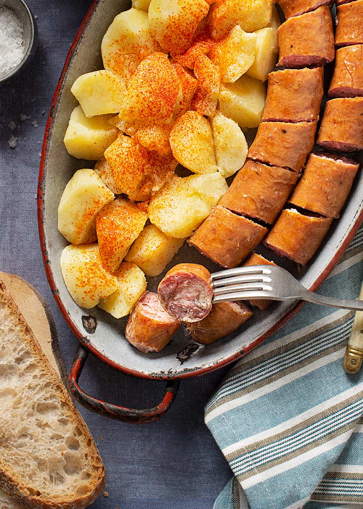 receta longaniza aviles patatas