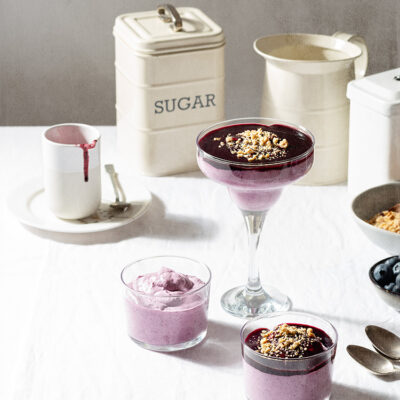 Mousse fácil de arándanos
